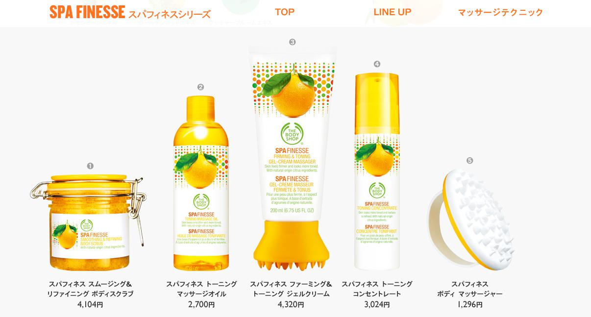 ザ・ボディショップ／スパフィネス シリーズ
